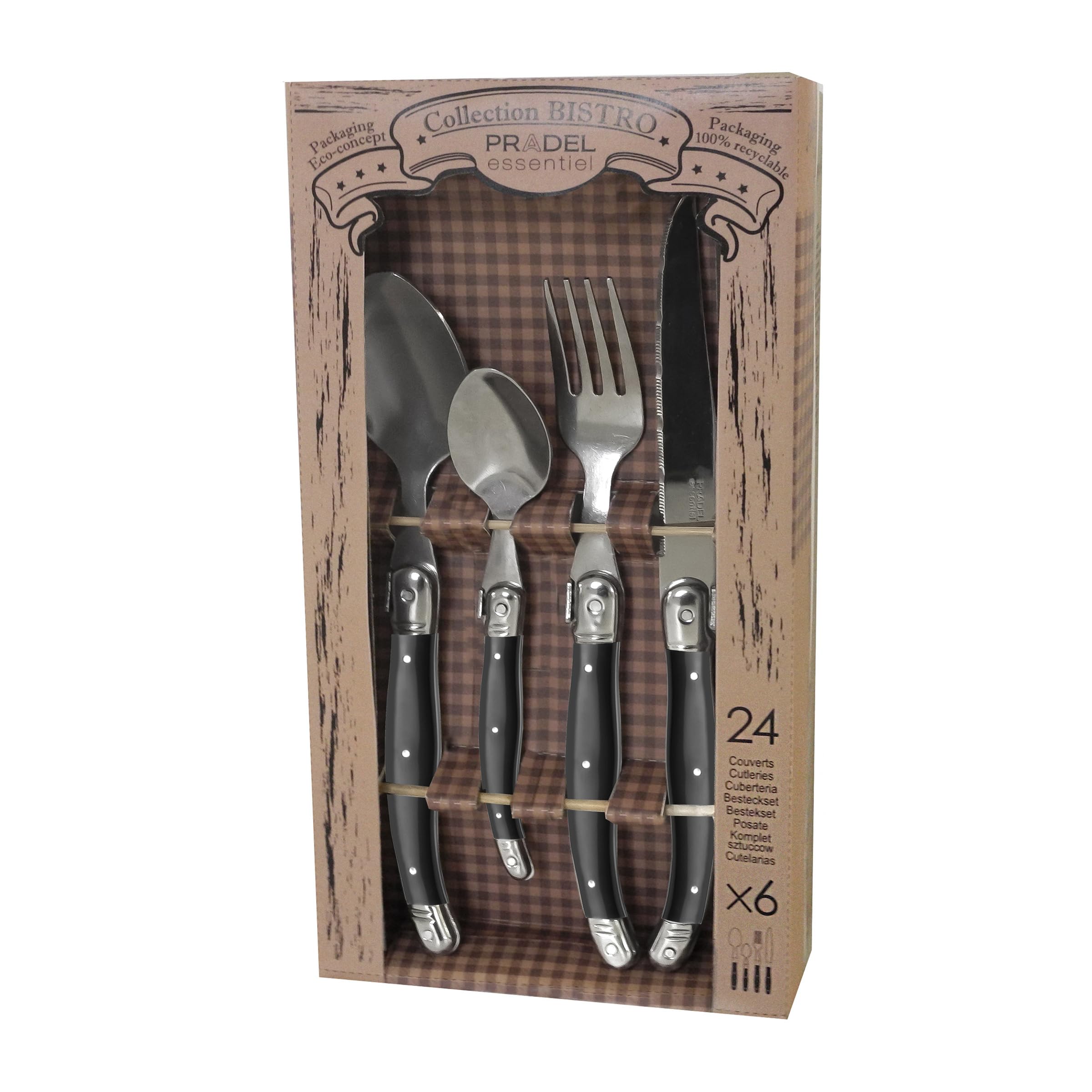 Amazon.com | LOU LAGUIOLE - 24-piece cutlery set for 6 people